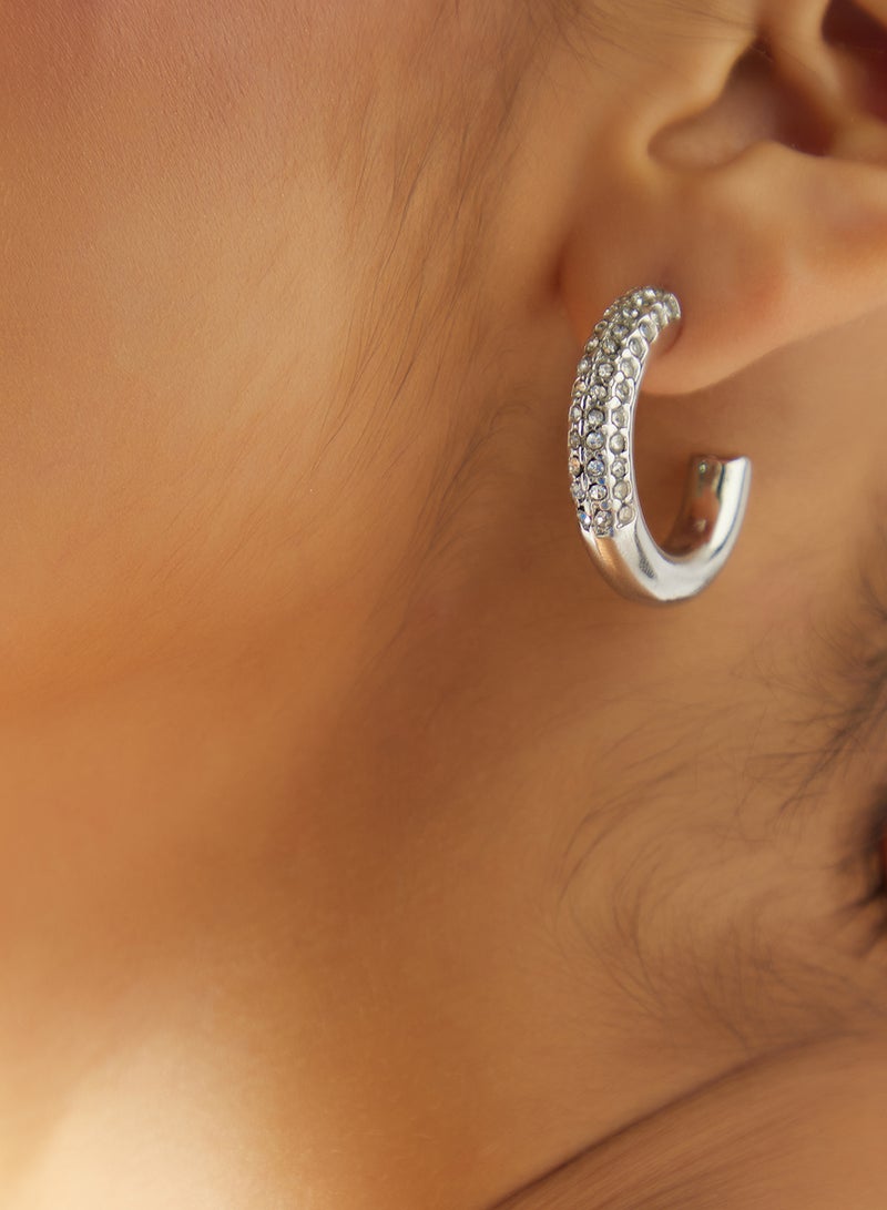 Ella Limited Edition Diamonte Rhinestone Embellished Hoop Earrings - Image 4